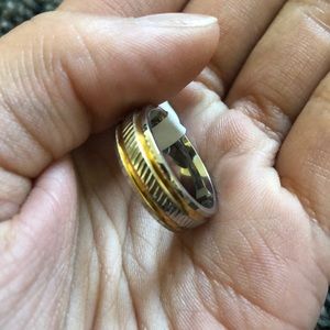 Silver and gold ring